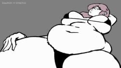 1girls animated belly big_breasts breasts chubby chubby_female fat female female_only music sleeping sound sound_effects squashystretch tagme thighs video