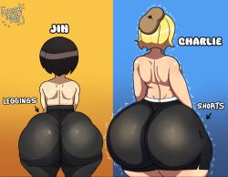 2femboys asian asian_male ass ass_focus beret big_ass big_butt charlie_(creamy_lemon_pie) creamy_lemon_pie femboy feminine feminine_male girly huge_ass japanese japanese_male jin_(creamy_lemon_pie) leggings leggings_only light-skinned_male light_skin male male_ass male_focus male_only oc original_character original_characters shaking shorts shorts_only thick thick_ass thick_boy thick_thighs trembling