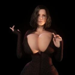 1girls 3d 3d_(artwork) alternate_breast_size black_hair breasts_bigger_than_head breasts_bigger_than_torso cleavage cleavage_window clothed clothed_female female female_only female_solo gigantic_breasts hips hourglass_figure huge_breasts kate_beckinsale selene_(underworld) solo solo_female thighs top_heavy top_heavy_breasts underworld upper_body vaako vampire_girl wide_hips