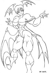 abs biceps breasts darkstalkers drawn female lilith_aensland matl muscles muscular muscular_arms muscular_female muscular_legs muscular_thighs pecs succubus