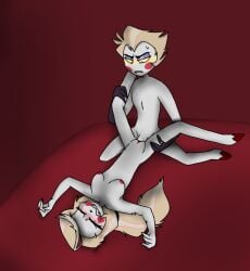 charlie_morningstar_(hazbin_hotel) incest lucifer_morningstar_(hazbin_hotel) tagme vaginal_insertion vaginal_penetration vaginal_sex yellow_blush