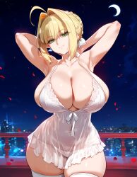 1girls ai_generated ass blonde_hair breasts fate/extra fate/grand_order fate_(series) female large_breasts light-skinned_female light_skin lucyla nero_claudius_(fate) outdoors panties