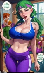 3girls aroma_sensei breasts bust busty caroline_(stardew_valley) chest curvaceous curvy curvy_figure cute cute_face digital_media_(artwork) farmer_(stardew_valley) female female_focus green_eyes hips hourglass_figure huge_breasts human jodi_(stardew_valley) legs light-skinned_female light_skin lips looking_away looking_to_the_side mature mature_female multiple_girls robin_(stardew_valley) slim_waist sports_bra stardew_valley thick thick_hips thick_legs thick_thighs thighs voluptuous waist wholesome wide_hips yoga_pants