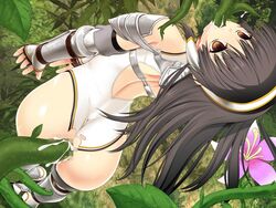 anal anus armor asaga_aoi ass black_hair broken_rape_victim brown_eyes bumhole bumrape butthole censored clothing cum cum_in_ass cum_in_mouth cum_inside defeated double_penetration female flower from_behind game_cg hairband knight_&_princess long_hair lynx_iritemo oral penetration rape solo sweat tentacle torn_clothes yukari_(studio)