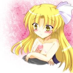 blonde_hair blush censored female kurumi_(touhou) long_hair penis small_breasts touhou touhou_(pc-98) tsunogiri yellow_eyes