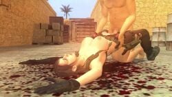 1boy 1girls 3d animated arms_behind_back blood corpse counter-strike_(series) dead dead_eyes death empty_eyes female female_death garry's_mod limp longer_than_30_seconds male metal_gear_solid metal_gear_solid_v missionary_position mp4 necrophilia quiet_(metal_gear) rape sex sound valve valve_(company) video