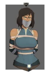 1girls angry_face arms_tied_behind_back avatar_legends avatar_the_last_airbender big_breasts bondage female gag gagged korra rope_bondage rope_harness skelebomb tape tape_gag taped_mouth the_avatar the_legend_of_korra water_tribe