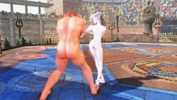 3d a.k.i. animated anus asian_female ass barefoot breasts casual chinese_female dark_skin feet female fight goblin_feet human human_only light-skinned_female light_skin marisa_rossetti mod nudist pale_skin public pussy soles street_fighter street_fighter_6 white_hair