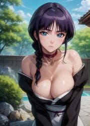 1girls 2d ai_generated aqua_eyes athletic athletic_female bare_shoulders belly big_breasts bleach bleach:_the_thousand-year_blood_war blue_eyes braid breasts chest choker cleavage curvy curvy_figure cute cute_face dark_hair deep_cleavage detailed empty eyelashes female female_only fit fit_female focus high_quality kimono kurotsuchi_nemu legs light-skinned_female light_skin lips lipstick long_hair looking_at_viewer makeup mascara mature medium_breasts midriff naked navel nero100 pale-skinned_female pale_skin perky_breasts posing purple_hair seductive seductive_look shy stable_diffusion thighs