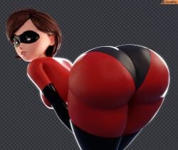 3d ass ass_focus bent_over big_ass big_breasts big_butt blender blender_(software) bottom_heavy breasts brown_eyes brunette bubble_ass bubble_butt domino_mask elastigirl fat_ass fat_butt female female_only helen_parr huge_ass huge_butt large_ass large_breasts large_butt lidded_eyes looking_at_own_butt looking_back pixar shadman_homage smitty34 super_suit swept_bangs the_incredibles thick_ass thick_thighs wide_hips