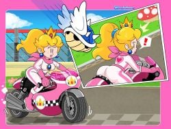 1girls ass big_ass_cheeks bike biker biker_clothes biker_peach blonde_female blonde_hair bodysuit breasts butt clothing dat_ass dat_butt dumptruck_ass dumptruck_butt female female_only funnyhoohooman human mario_(series) mario_kart motorbike motorcycle nintendo pale_skin princess princess_peach tagme thick_thighs twitter wide_hips