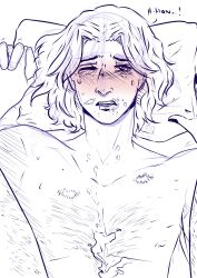 blush blushing_at_partner blushing_at_viewer chest_hair cum_on_body cum_on_face cumshot cute_expression cute_male doodle hands_behind_head kenzo_tenma legs_up lipstick lipstick_mark long_hair male_penetrated moaning moaning_in_pleasure monster pegging pegging_male pov pov_eye_contact tears_of_pleasure tenma_kenzo wholesome wholesome_sex