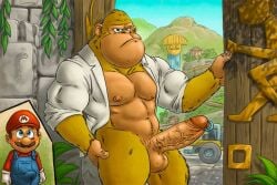 anthro boner boner_in_pants erection furryrevolution gay hard_on human illumination_entertainment long_penis mario mario_(series) monkey nintendo super_mario_bros. super_mario_bros._(2023_film) universal_studios