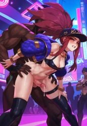 ai_generated akali anal anal_sex dark-skinned_male doggy_style futanari futanari_penetrated futasub k/da_akali k/da_series league_of_legends male_on_futa nai_diffusion novelai outdoors sex_from_behind standing_sex untoucherble