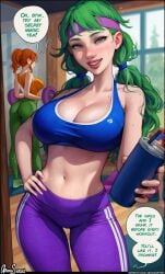 3girls aroma_sensei breasts bust busty caroline_(stardew_valley) chest curvaceous curvy curvy_figure cute cute_face digital_media_(artwork) farmer_(stardew_valley) female female_focus green_eyes halter_top halterneck hips hourglass_figure huge_breasts human jodi_(stardew_valley) legs light-skinned_female light_skin lips mature mature_female multiple_girls robin_(stardew_valley) slim_waist sports_bra stardew_valley thick thick_hips thick_legs thick_thighs thighs voluptuous waist wholesome wide_hips yoga_pants