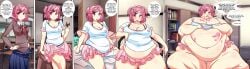 1girls 2023 absurd_res assthethick bbw belly belly_overhang big_belly big_breasts breasts chubby chubby_female cleavage commission dialogue doki_doki_literature_club english_text fat fat_female fat_fetish fat_rolls fat_thighs fat_woman feederism huge_belly large_breasts light-skinned_female light_skin morbidly_obese morbidly_obese_female natsuki_(doki_doki_literature_club) obese obese_female overweight overweight_female pink_hair sequence short_hair slob speech_bubble ssbbw thick_thighs thighs weight_gain