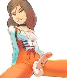 1futa artist_request breasts brown_hair erection final_fantasy final_fantasy_ix futa_only futanari garnet_til_alexandros_xvii intersex looking_at_viewer necklace penis simple_background solo solo_futa yellow_eyes