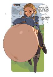 1girls belly breasts fat fat_fetish female huge_belly hyper hyper_belly hyper_fat nipple_bulge precioustimespent princess_zelda stuffed_belly tears_of_the_kingdom the_legend_of_zelda the_legend_of_zelda:_breath_of_the_wild zelda_(tears_of_the_kingdom)