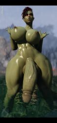 1futa 3d athletic athletic_futanari big_areola big_balls big_breasts big_penis erect_nipples fangs front_view futanari glossy glossy_glans green_body green_penis green_skin hi_res high_resolution highres huge_balls huge_breasts huge_cock huge_thighs kiptisin low-angle_view mascara muscles muscular muscular_futanari nipples orc orc_futanari red_eyes red_hair runny_mascara scars shiny_skin skyrim solo solo_futa standing the_elder_scrolls thick_thighs water wet wet_body wet_breasts wet_penis wet_skin