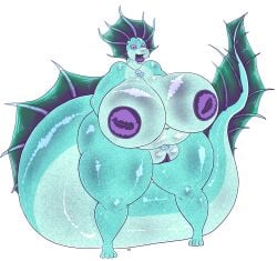 absurd_res alpha_channel anthro aquatic_dragon belly big_belly big_breasts big_pussy big_tail breasts desbjust dragon female frill_(anatomy) genitals head_crest head_frill hi_res huge_belly huge_breasts huge_tail huge_thighs hyper hyper_breasts hyper_thighs inverted_nipples lips marine mythological_creature mythological_scalie mythology navel nipples open_mouth purple_eyes purple_nipples pussy reda_(desbjust) scalie sharp_teeth smile solo tail tail_frill teal_body teeth thick_bottom_lip thick_thighs