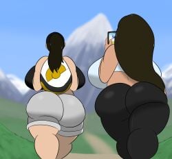 ass_bigger_than_head behind behind_view breasts breasts_bigger_than_head curvy_body curvy_female curvy_figure hourglass_figure hourglass_figured_female igphhangout pokemon pokemon_go sideboob trainer_go's_mom_(igph) trainer_go_(igph)