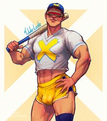 1boy bara bulge clothing cyclops_(x-men) julio_leote male male_focus male_only marvel marvel_comics muscular_male penis_outline scott_summers solo x-men yaoi