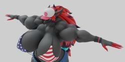 big_breasts breasts cleavage female furry huge_breasts muscular_female oleanderin pokemon pokemon_(species) thick_thighs wide_hips zoroark