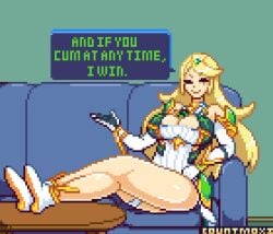 animated big_breasts blonde_hair blowjob_gesture bouncing_breasts countmoxi dialogue female female_focus female_only gold_eyes music mythra no_nut_november pixel_art pixiewillow sound suggestive suggestive_gesture tagme teasing video voice_acted xenoblade_(series) xenoblade_chronicles_2