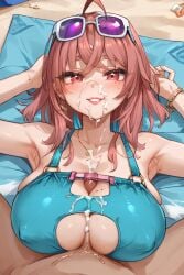 big_breasts cum cum_on_face cute emikukis huge_breasts sunglasses titjob titjob virtual_youtuber