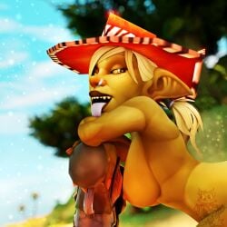 3d blizzard_entertainment goblin goblin_(warcraft) goblin_female kingofdracthyr naked naked_female outdoors outside tagme warcraft world_of_warcraft