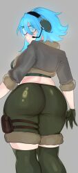 1girls ass blue_hair clothed entry_point female female_only roblox roblox_game robloxian sideboob sparrow_(entry_point) squishyte tagme