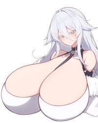 1girls azur_lane big_breasts blue_eyes cleavage cleavage_cutout cleavage_overflow cold female female_focus female_only hair huge_breasts light-skinned_female light_skin long_hair looking_at_viewer massive_breasts rikuguma sovetsky_soyuz_(azur_lane) tagme white_hair