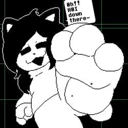 2d dragotrashcan english_text feet female foot_fetish giantess humanoid limited_palette pixelated pov tagme talking temmie temmie_(undertale) text undertale undertale_(series)