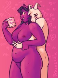 anthro asriel_dreemurr ass big_butt blush boss_monster_(undertale) catty_(undertale) deltarune dracozhilla dry_humping duo felid female from_behind_(disambiguation) girly hi_res holding_wrist hug humanoid male male/female mammal mug skinny_male slightly_chubby twink undertale undertale_(series)