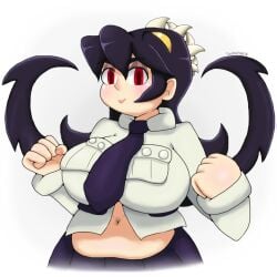 1girls belly big_breasts chubby female filia_(skullgirls) skullgirls touhoufan