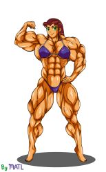 abs biceps breasts dc_comics female matl muscles muscular muscular_arms muscular_female muscular_legs muscular_thighs pecs starfire