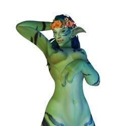 3d blizzard_entertainment breasts kingofdracthyr naked naked_female simple_background tagme troll troll_(warcraft) troll_female warcraft white_background world_of_warcraft