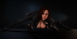 1girls 3d 3d_(artwork) alternate_ass_size alternate_breast_size ass asymmetrical_hair big_ass black_bodysuit black_widow_(marvel) bodysuit breasts breasts_bigger_than_head cleavage clothed clothed_female dual_wielding enormous_breasts female female_only female_solo gigantic_breasts gloves green_eyes gun hair_over_one_eye holding_gun holding_object holding_weapon hourglass_figure huge_breasts human human_female human_only jack-o_pose large_ass looking_at_viewer marvel marvel_cinematic_universe massive_breasts natasha_romanoff open_bodysuit open_clothes pistol red_hair skin_tight solo solo_female thick_thighs tight_clothes vaako weapon weapons wide_hips