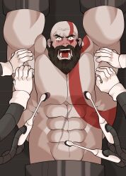 bara blush gay god_of_war god_of_war_ragnarok kratos male_only male_tickling no_visible_genitalia project_w.a.l.l. revealyoursins tears tickle_fetish tickling tickling_armpits tickling_machine tickling_navel tickling_nipples