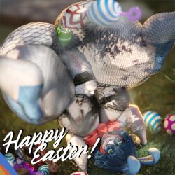 1:1 2024 3d_(artwork) anal_beads anthro big_breasts blue_body blue_hair bow_tie breasts clothing digital_media_(artwork) easter easter_egg easter_egg_anal_beads eyewear female fishnet_clothing fishnet_legwear five_nights_at_freddy's five_nights_at_freddy's_2 genitals glasses grass green_eyes hair hi_res holidays huge_thighs lagomorph legwear leporid lips mammal pink_lips plant pussy rabbit scottgames sex_toy solo sunr4y text thick_thighs toy_bonnie_(fnaf) white_body