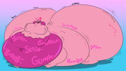 1girls absurd_res alpaca alpaca_taur alternate_breast_size big_breasts centaur centaurworld fat_belly fluffy giantess hearts_around_head hearts_in_eyes hi_res huge_ass huge_belly huge_breasts huge_butt huge_hips hyper hyper_ass hyper_belly hyper_butt hyper_hips morbidly_obese motion_lines obese onomatopoeia overweight pink_wool simple_background sound_effects stomach_noises thundra_(artist) two_tone_body wagging_tail wammawink