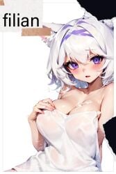 ai_generated cum filian filian_(vtuber) fox_ears indie_virtual_youtuber nude purple_eyes virtual_youtuber vtuber