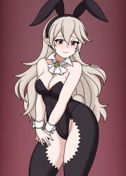 alternate_costume bare_thighs breasts bunny_ears bunny_girl bunnysuit corrin_(fire_emblem) corrin_(fire_emblem)_(female) female female_only fire_emblem fire_emblem_fates inner_thighs latikamu nintendo pointy_ears solo thighs