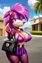 1girls ai_generated anthro ass bikini blue_eyes breasts female fishnet_stockings hedgehog lipstick magenta_fur mobian_(species) pink_hair purse rodent seductive seductive_look sega skirt smile sonia_the_hedgehog sonic_(series) sonic_the_hedgehog_(series) sonic_underground thighs