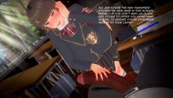 1boy 1girls 3d asian asian_female big_breasts classroom dark-skinned_male dark_skin emi_sato english_text foreigner hand_on_penis imminent_sex interracial jerome_samson koikatsu male/female original original_character requested_sex requesting school school_uniform spidey-dude touching_penis