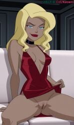 1girls accurate_art_style ai_generated black_canary blonde-haired_female blonde_female blonde_hair blonde_hair_female blue_eyes breasts choker cleavage date dating dc dc_comics dcau dress dress_lift exhibitionist exibitionism female flashing flashing_pussy half-closed_eyes hi_res inviting inviting_to_sex justice_league justice_league_unlimited keoenl light-skinned_female light_skin lipstick long_hair looking_at_viewer makeup medium_breasts partially_clothed pussy red_dress sitting smile smiling smug solo subscribestar taking_clothes_off thick_thighs wide_hips yellow_hair