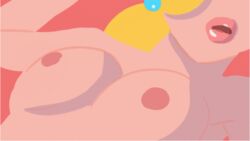 animated blonde_hair bouncing_breasts breasts chest earrings female hair head_out_of_frame latenightsexycomics mario_(series) nintendo nipples nude open_mouth princess_peach solo upper_body