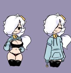 1girls 2024 :3 big_breasts black_eyes brawl_stars breasts colette_(brawl_stars) cute dota_2 female hoodie hoodie_lift light-skinned_female light_skin supercell tagme tot_art white_hair