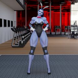 1girls 3d abs amelie_lacroix ass big_ass big_breasts blizzard_entertainment bowtie bunny_ears bunny_girl bunny_tail bunnysuit easter female female_only fit fit_female high_heels looking_at_viewer muscular muscular_female overwatch overwatch_2 purple_skin solo tattoo thick_thighs vonsvaigen wide_hips widowmaker yellow_eyes