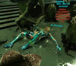 1girls 3d ass big_belly blonde_hair blue_eyes breasts captured clothed_sex clothing defeated defeated_heroine facehugger female interspecies long_hair male metroid pussy samus_aran scared size_difference spread_legs that3dartist torn_clothes torn_clothing wide_hips zero_suit_samus